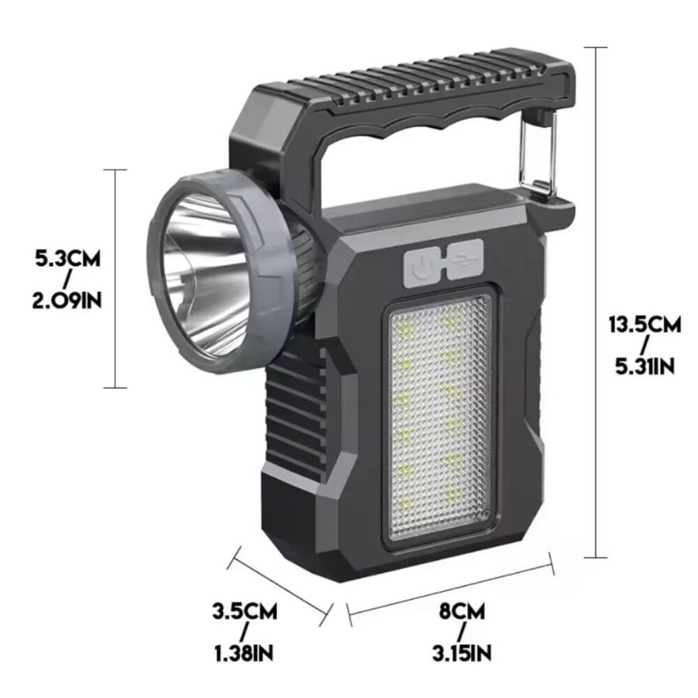 Linterna Solar Y Recargable Usb Led De Mano image number 5.0