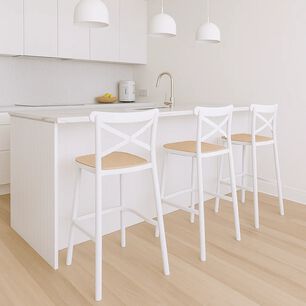 Pack De 4 Taburetes Crossback Danubio - Blanco
