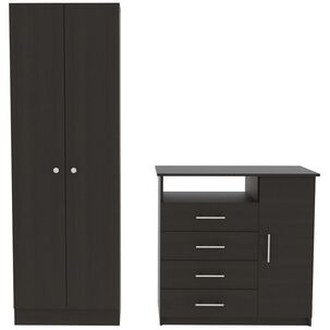 Combo Closet 2 Puertas + Comoda 4 Cajones 1 Puerta Dreams Wengue
