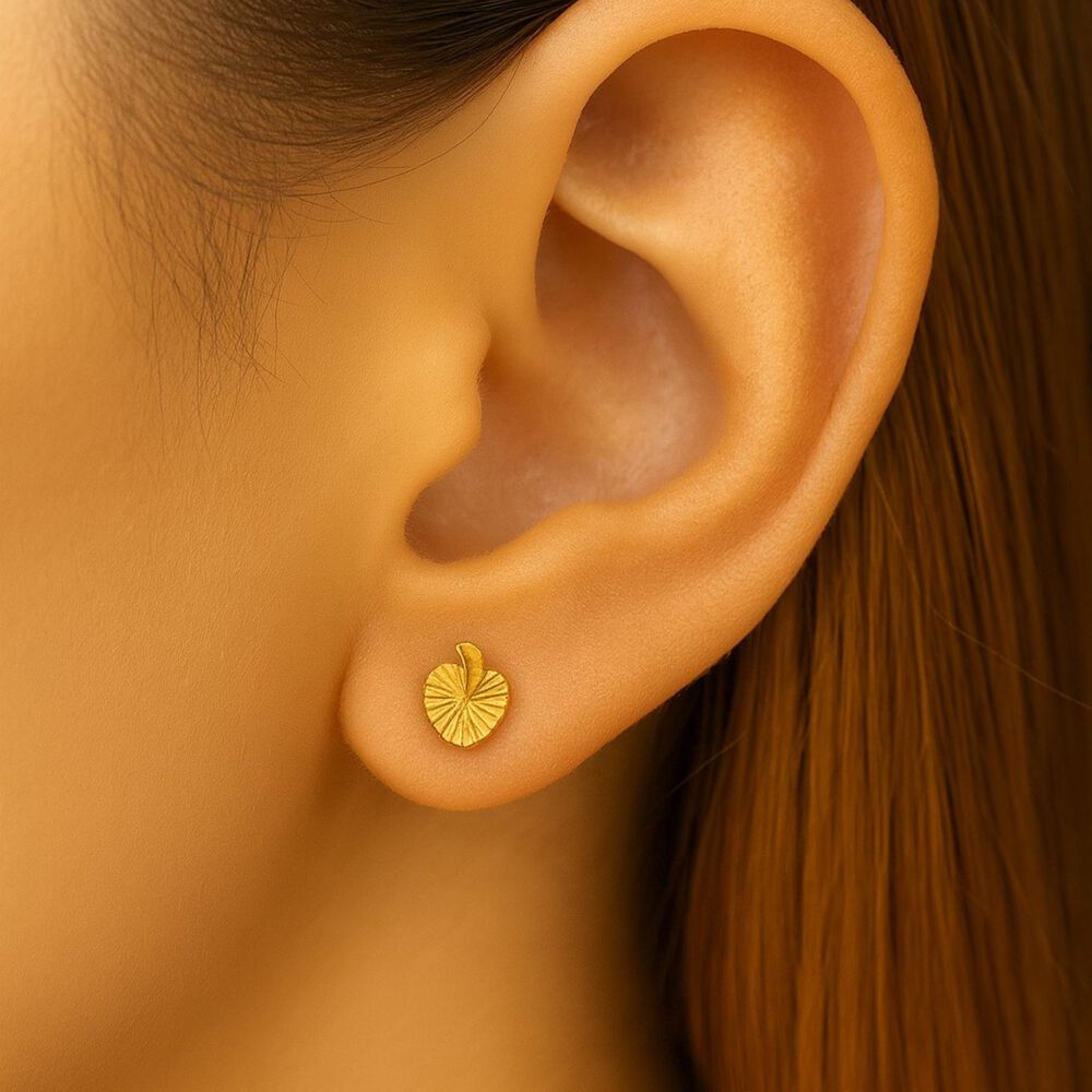 Aros Manzana Facetada 5mm Oro 18k Atornillados 0.90gr Mujer Ni&ntilde;a Hipoalerg&eacute;nicos image number 2.0