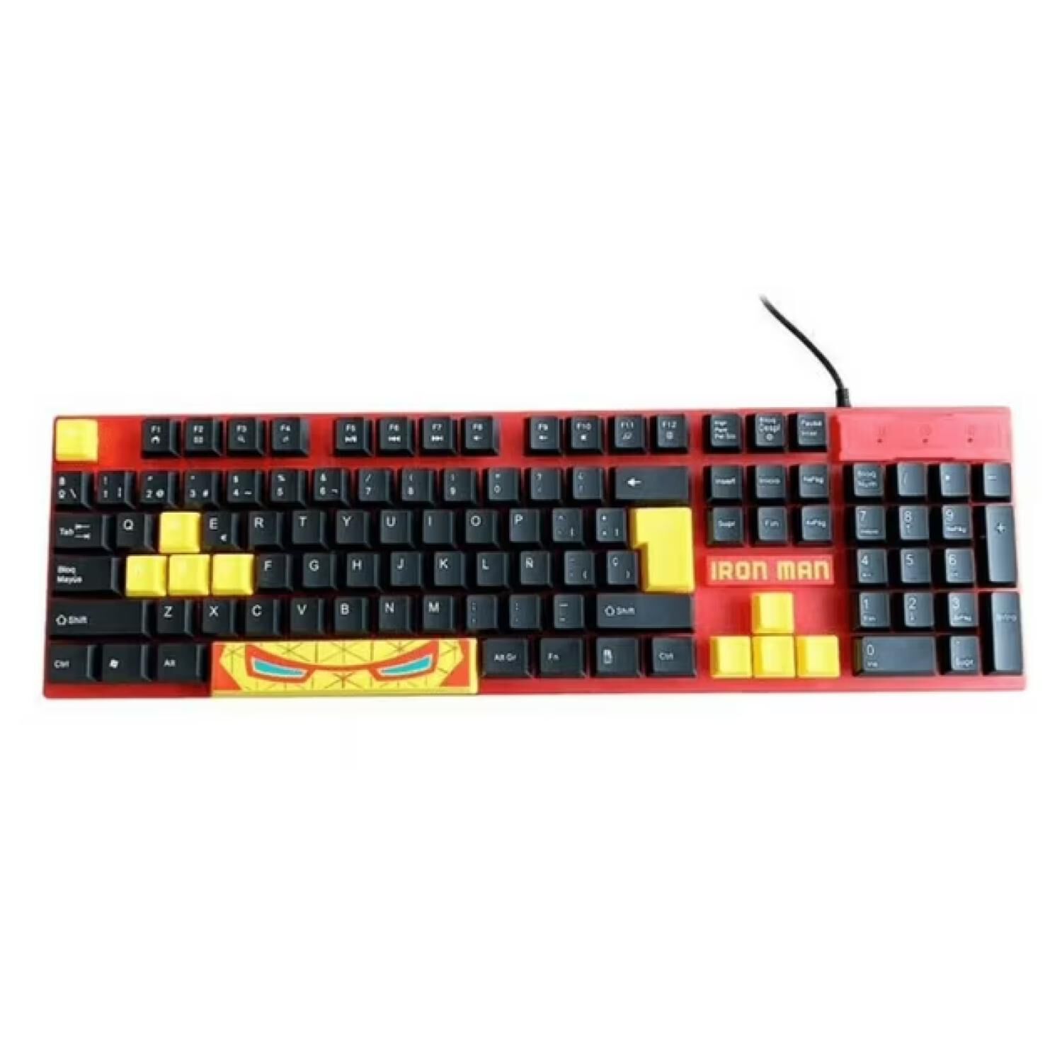 Kit Gamer Teclado Mouse Audifonos Iron Man Infantil image number 0.0