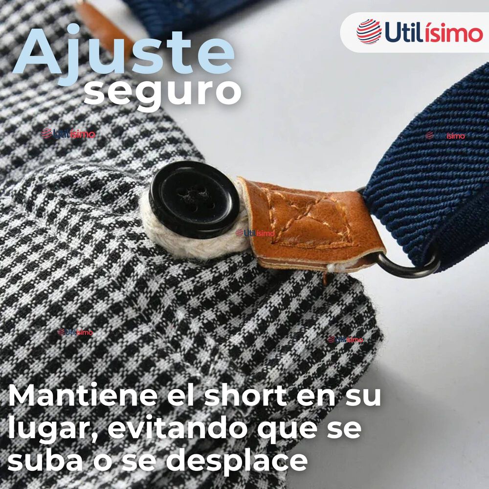 Conjunto De Vestir Con Tirantes Camisa Pantalón Corto Algodón Bebé Azul image number 5.0