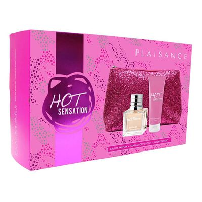 Perfume Mujer Hot Sensation Plaisance / 80 Ml / Eau De Parfum + Crema + Cosmetiquero N21