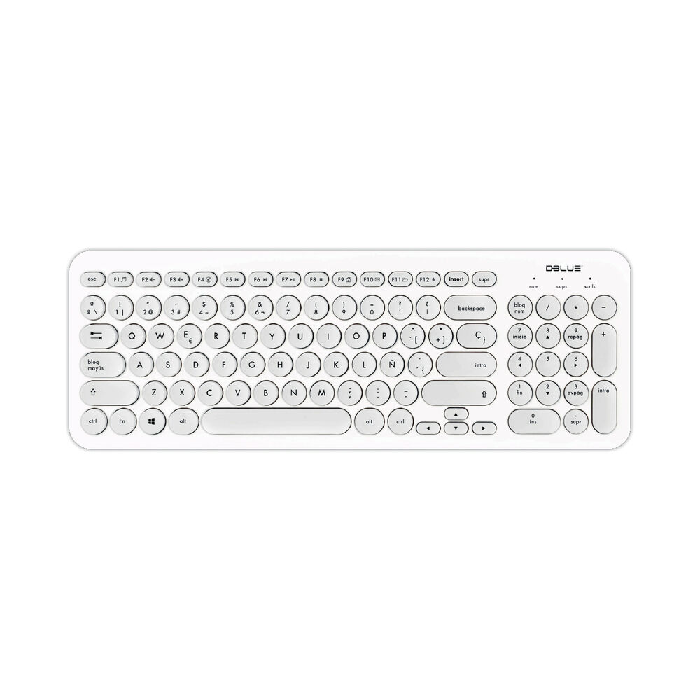 Teclado Usb Ultra Delgado Color Blanco Espa&ntilde;ol - Ps image number 0.0
