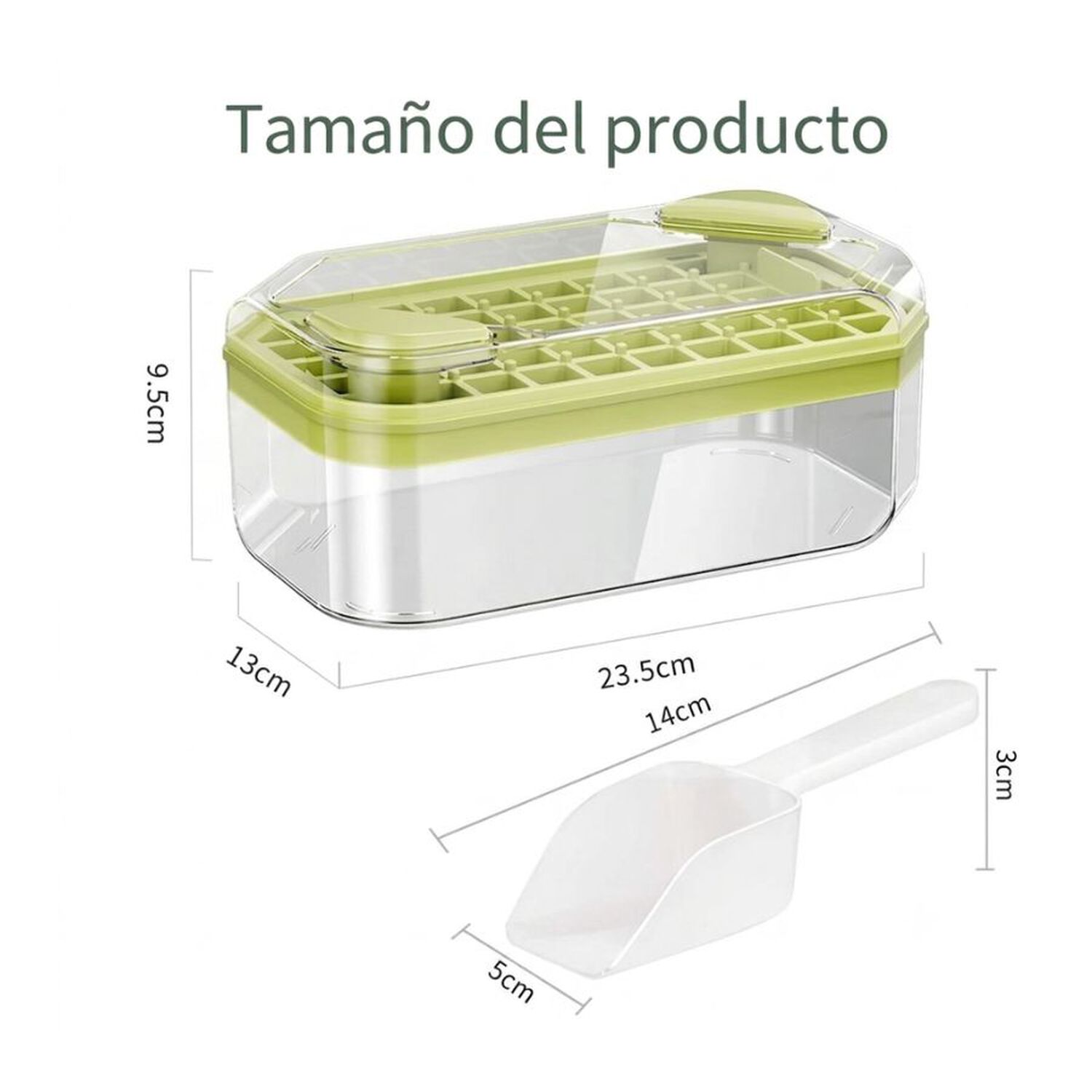 Cubitera Molde Hielo Con Contenedor Caja Y Pala Silicona image number 1.0
