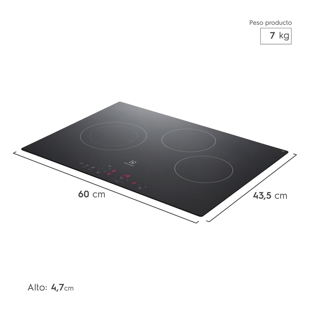 Encimera Eléctrica 3 Platos Vitrocerámica Panel Touch Ve6dt image number 2.0