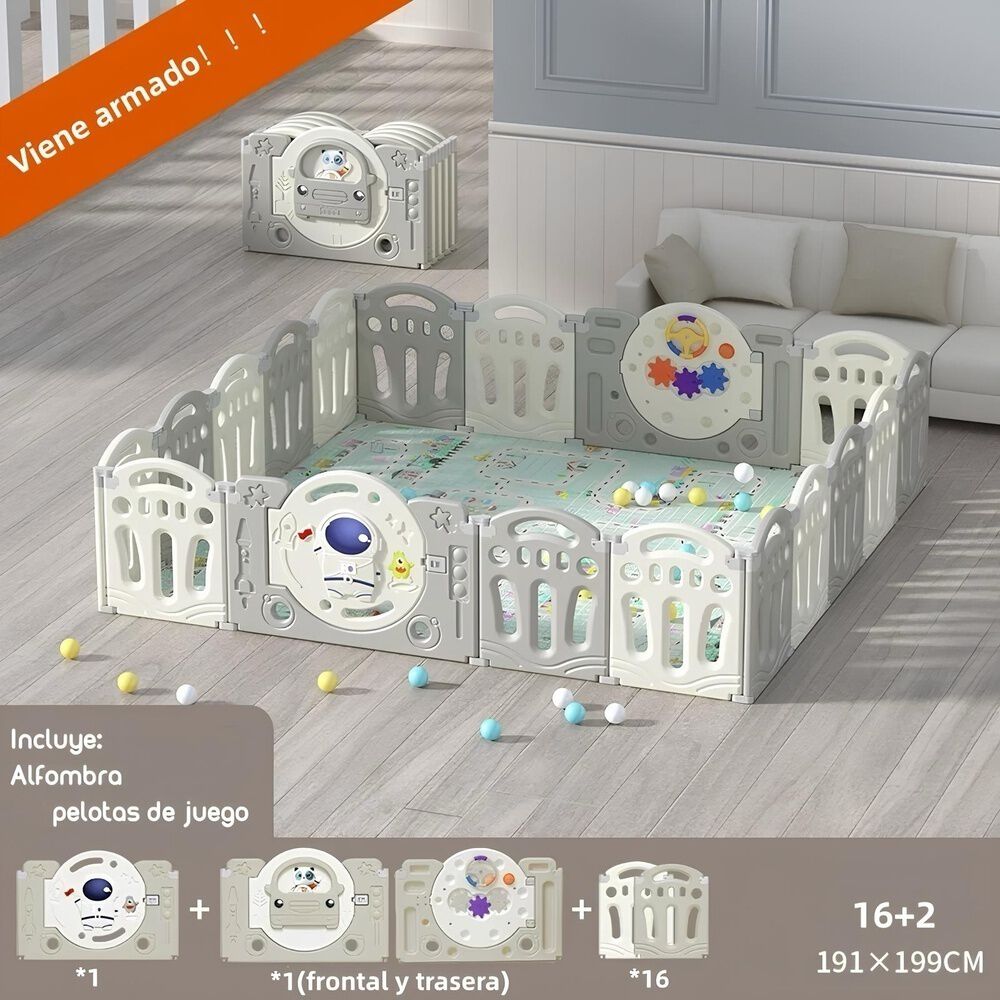 Corral Bebe Armado 191x199cm Con Accesorios Lubabycas image number 2.0