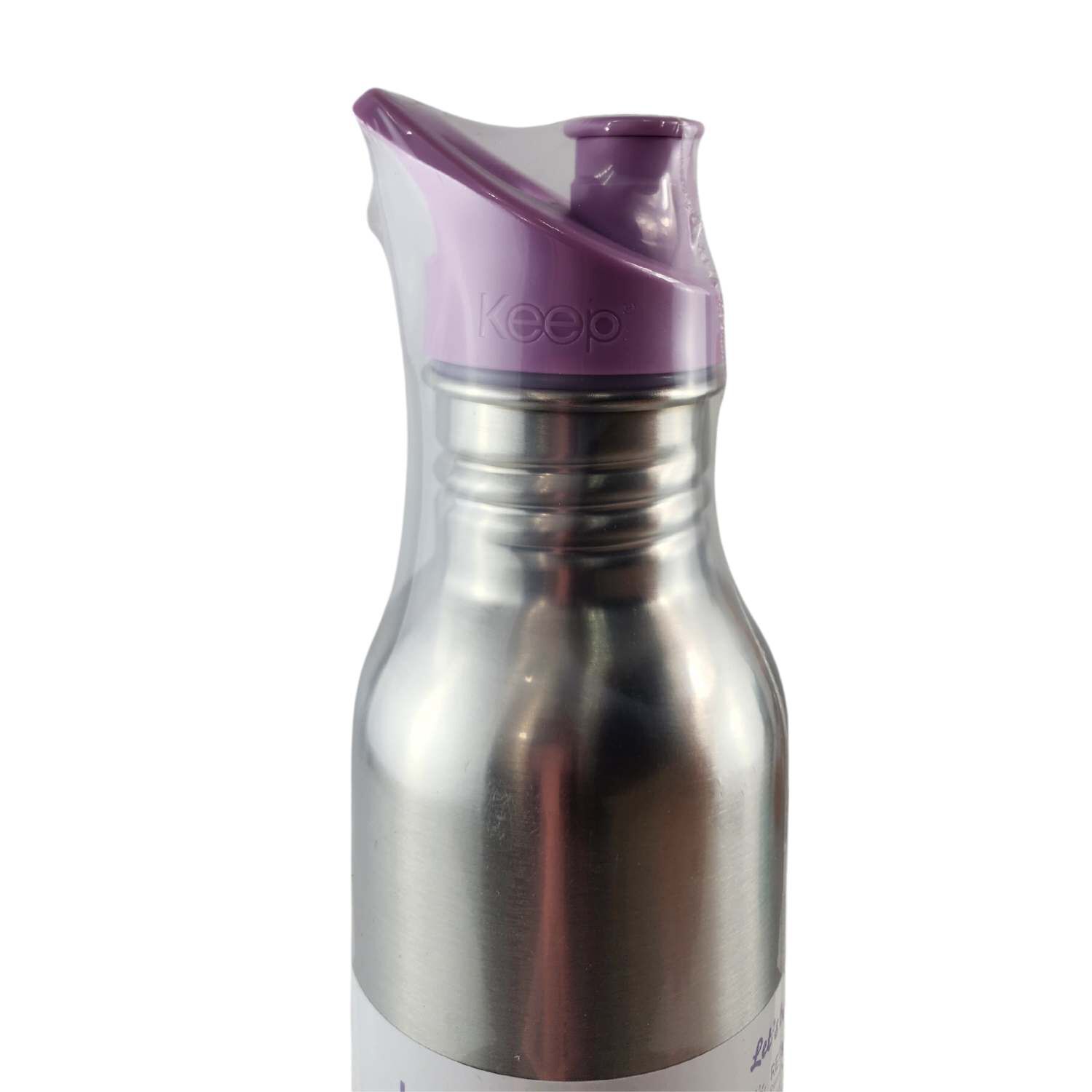 Botella Metalica Keep 600ml Bebidas Deporte Lila image number 1.0