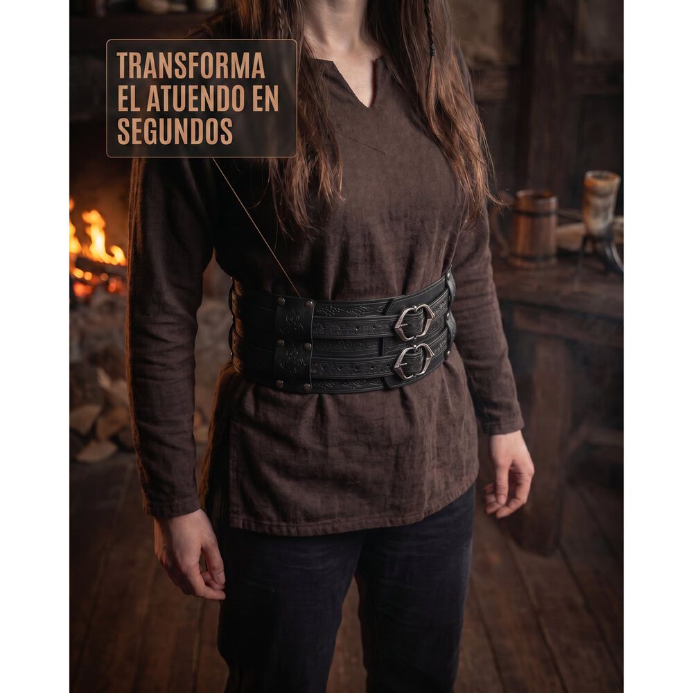 Cinturon Vikingo Medieval De Cuero Pu Accesorio Cosplay image number 15.0