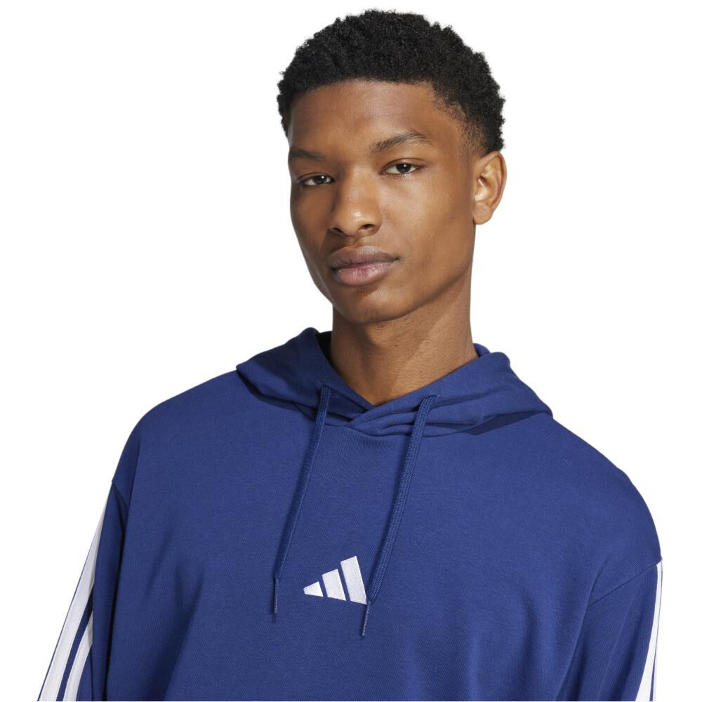 Polerón Con Capucha Hombre Essentials 3 Tiras Felpa Francesa Adidas image number 4.0