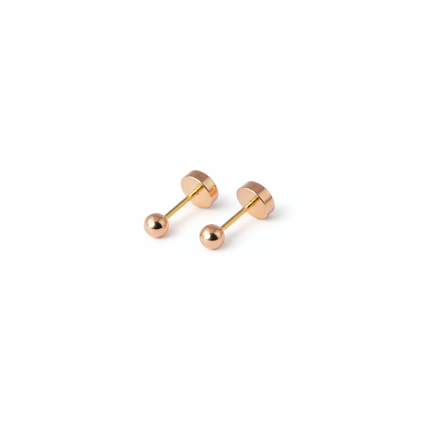 Aros Bolita Abridores 3.5mm N2 Oro 14k A Presi&oacute;n Beb&eacute; Ni&ntilde;a Hipoalerg&eacute;nicos image number 0.0