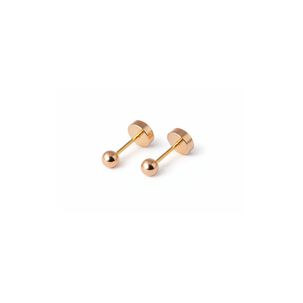 Aros Bolita Abridores 3.5mm N2 Oro 14k A Presi&oacute;n Beb&eacute; Ni&ntilde;a Hipoalerg&eacute;nicos