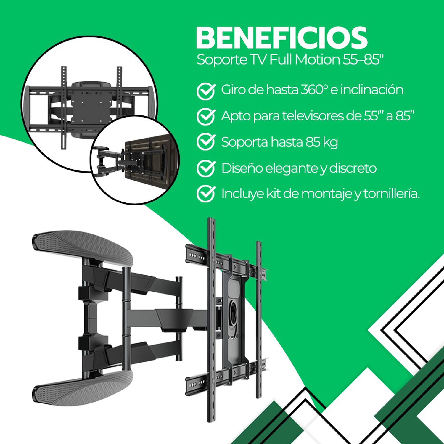 Soporte Tv Profesional 55-85" Acero Reforzado 360&deg; image number 3.0