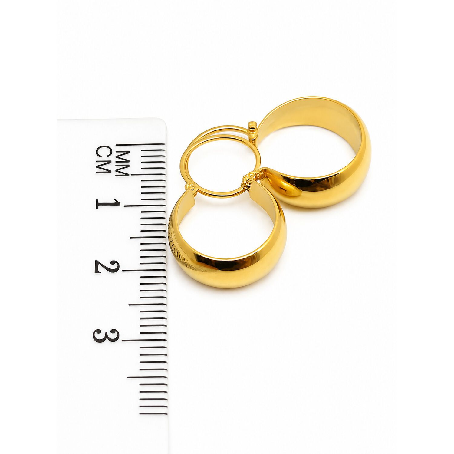 Aros Argolla Bote Largo 2cm No2 Oro 18k Nacional 1.70gr Dorado image number 4.0