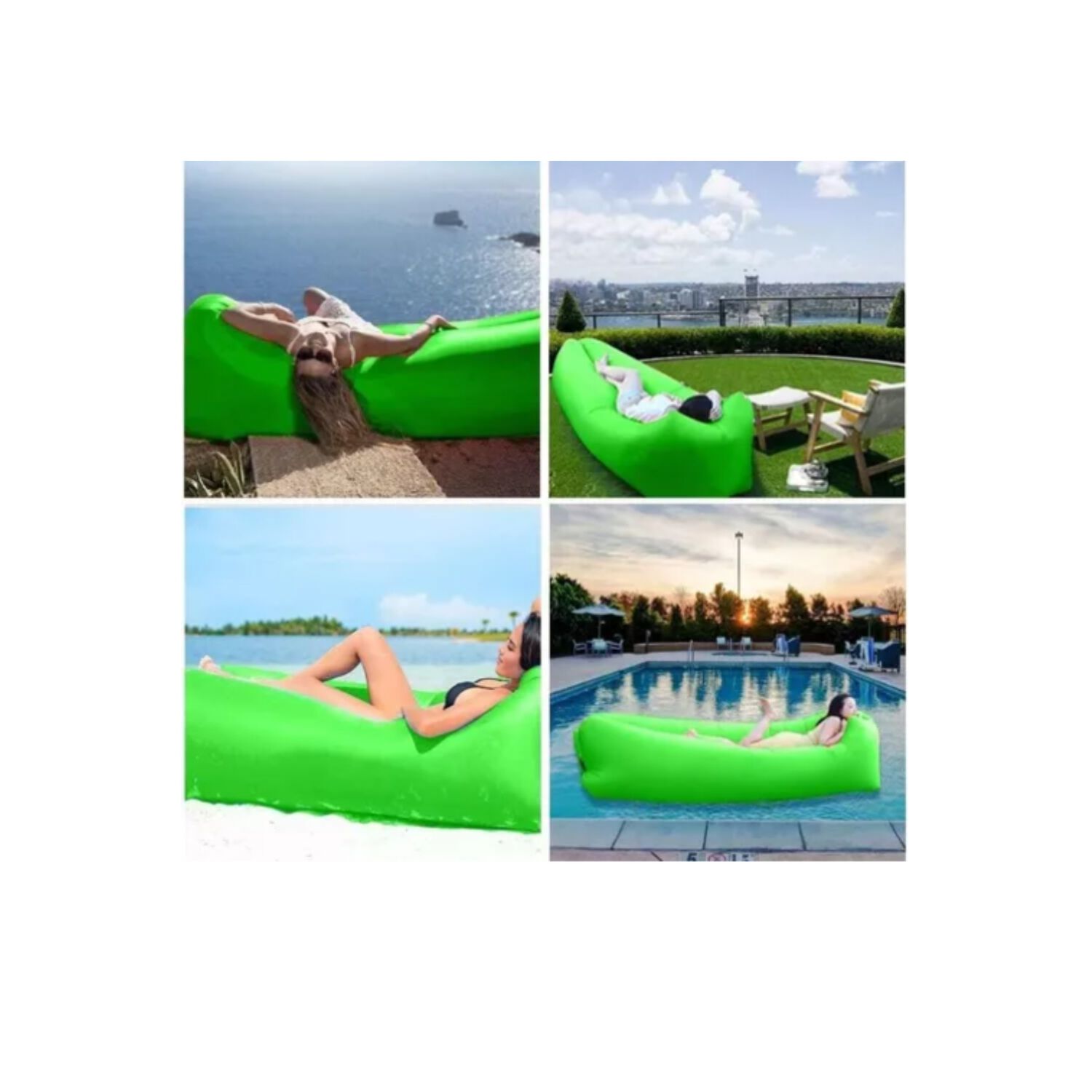 Sof&aacute; Sill&oacute;n Inflable Tumbona Coj&iacute;n Banano Camping Aire Playa image number 16.0