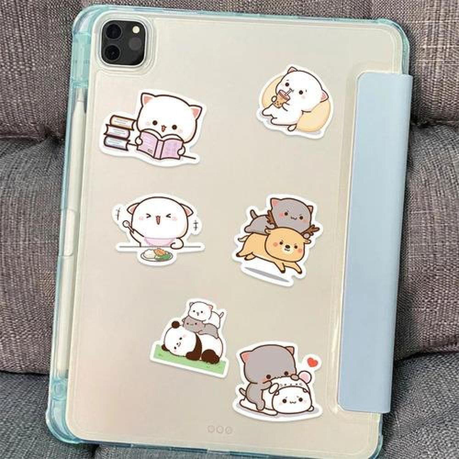 Set Stickers Calcomonias Mochi Mochi Peach Cat Gatitos Kawai image number 5.0