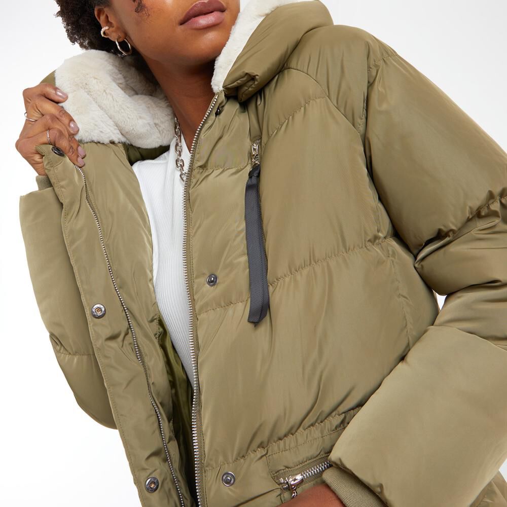 Parka Interior Con Piel Cuello Alto Con Capucha Mujer Rolly Go image number 4.0