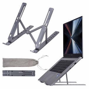 Soporte Port&aacute;til Alzador Aluminio Para Notebook Y Tablet Tecmaster
