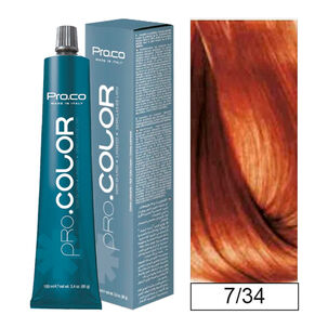 Pro.color - Tintura Permanente 7/34 Rubio Cobre Dorado 100ml + Oxidante