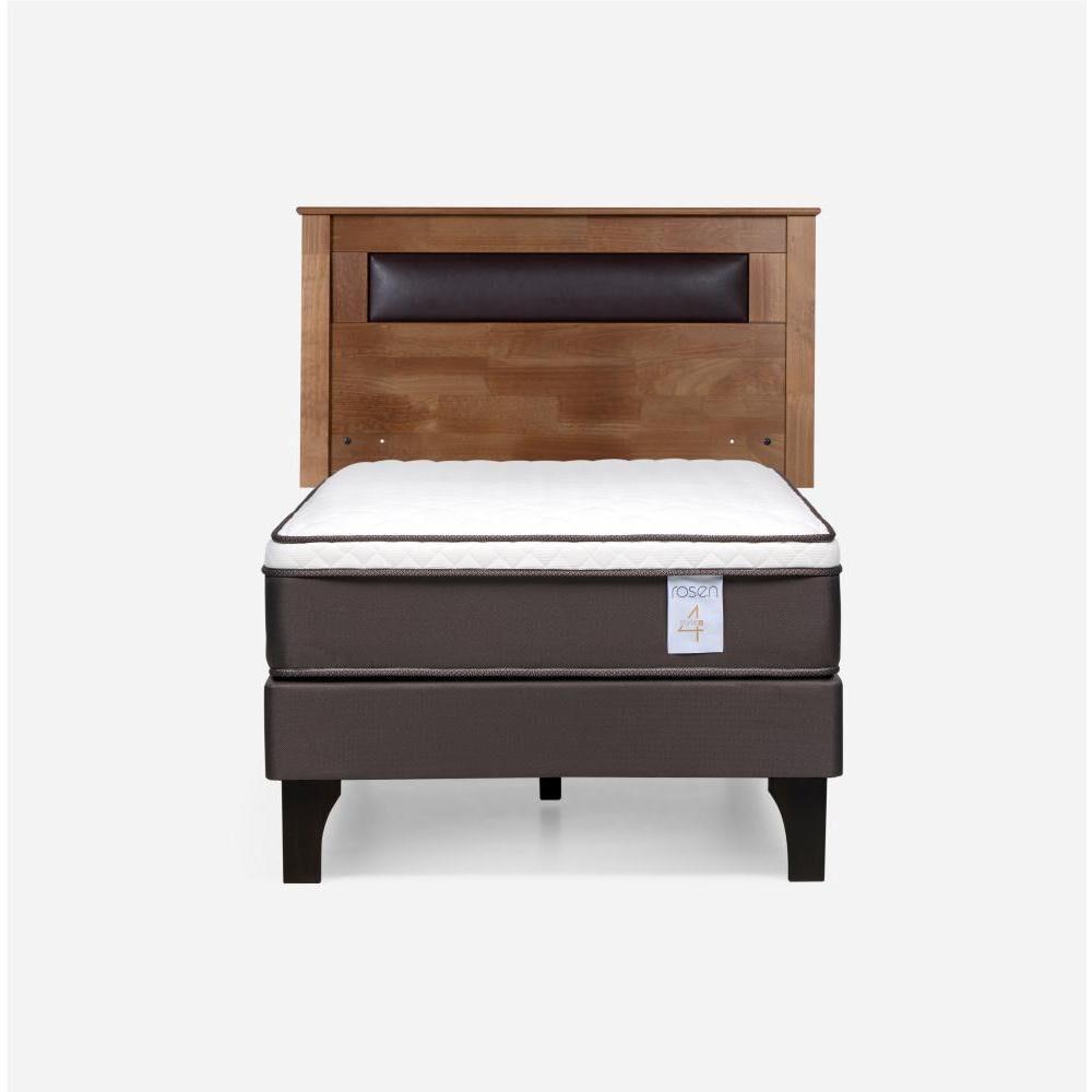 Cama Europea Rosen New Style 4 Plus / 1.5 Plazas / Base Normal + Respaldo Ferrara image number 0.0