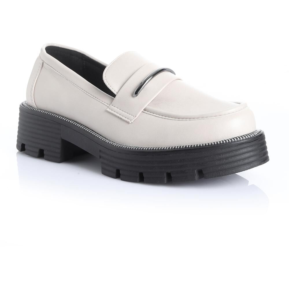 Mocasín Mujer Via Uno Beige image number 0.0