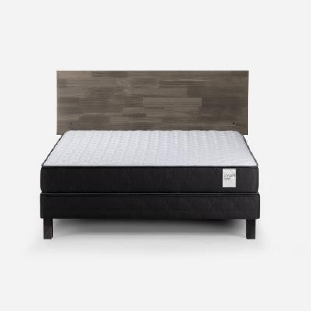 Cama Europea Rosen Wave / 2 Plazas / Base Normal + Respaldo Tabor Grafito image number 9.0