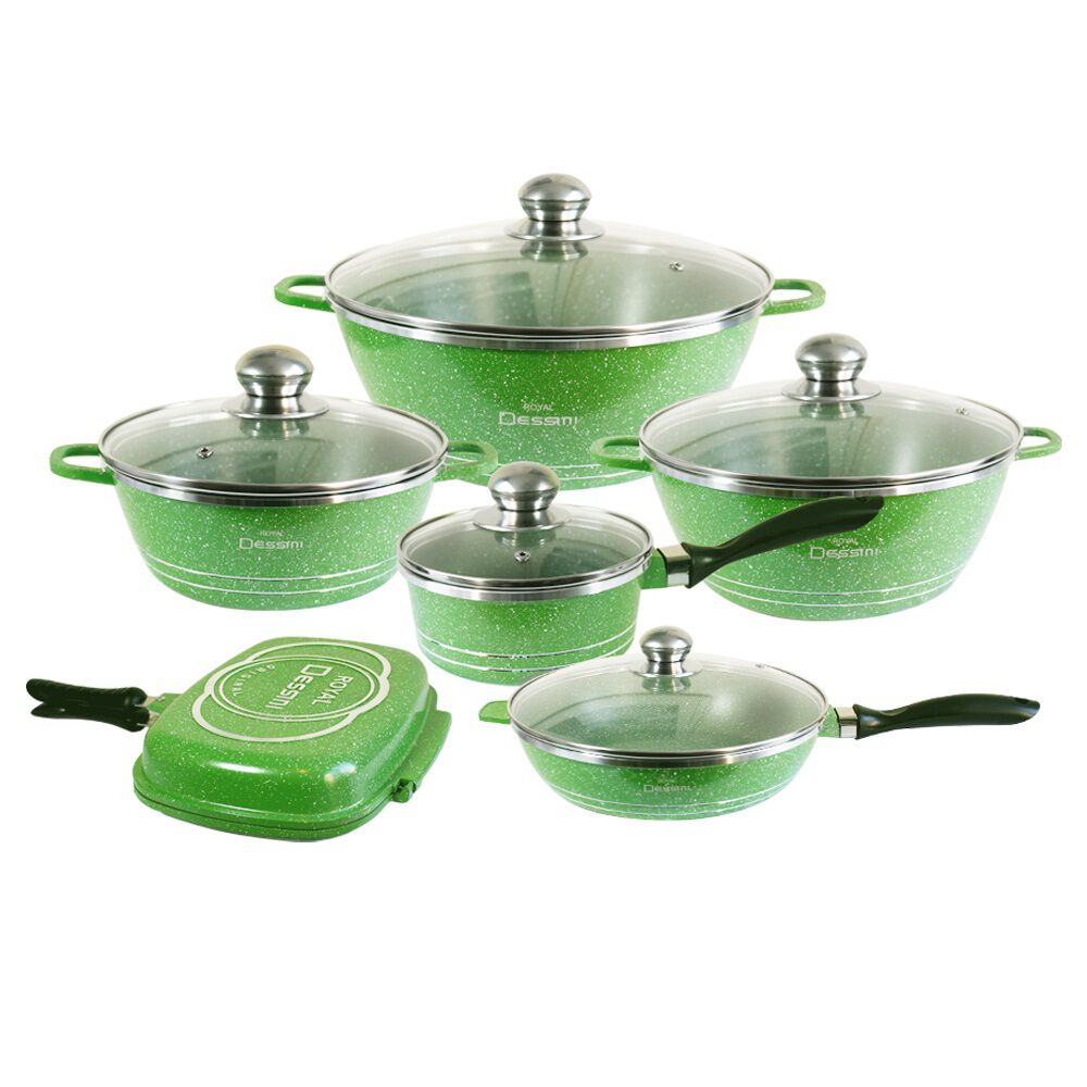 Juego De Ollas Granito 23 Piezas Bateria De Cocina Verde image number 6.0