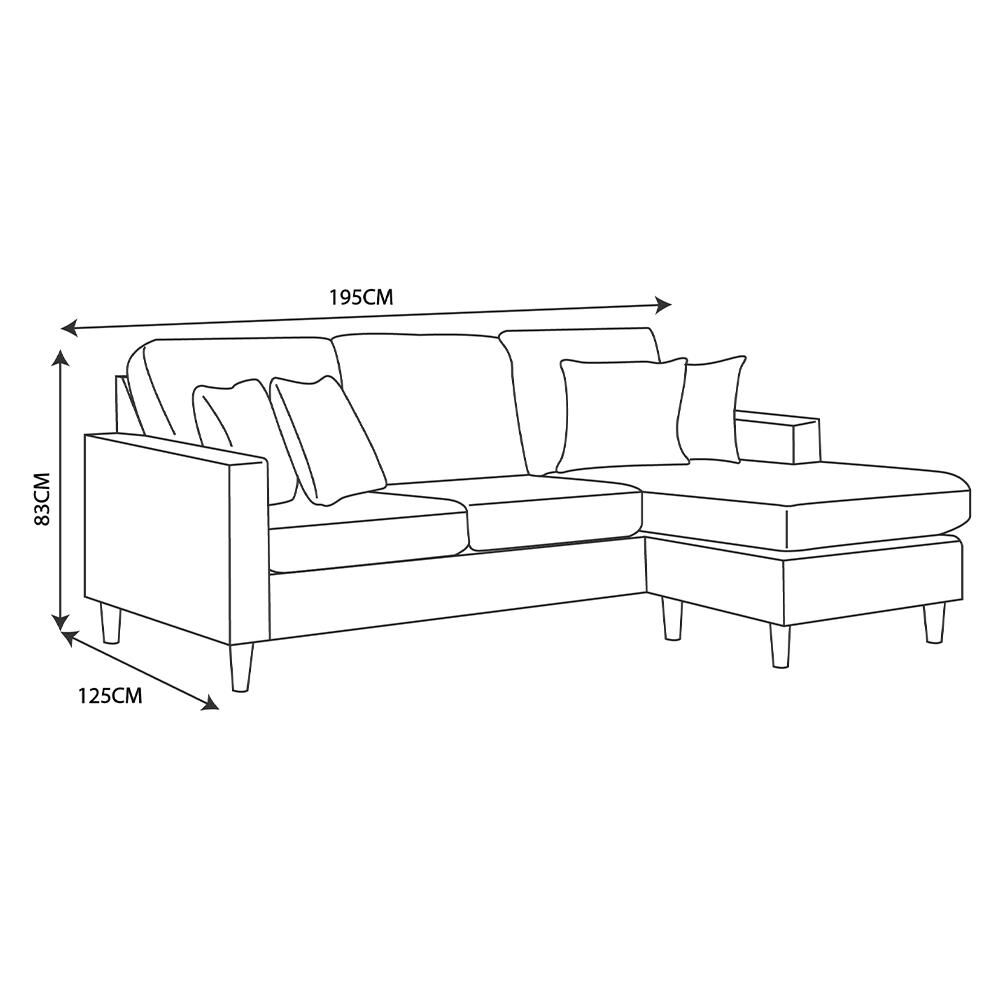 Sof&aacute; Seccional Zoy Home Bergen Chaise Longue Izquierdo / 3 Cuerpos image number 10.0