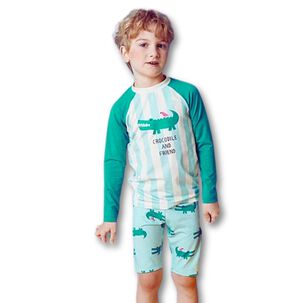 Traje De Baño 3 Piezas Manga Larga Niño Jump Kids Cocodrilo