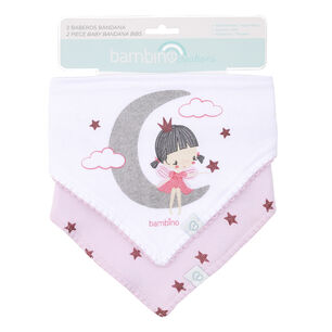 Set 2 Babero Bandana Gris Ni&ntilde;a Luna