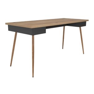 Escritorio 150x73,5x63 Cm Fm-044c Café Claro Y Plomo