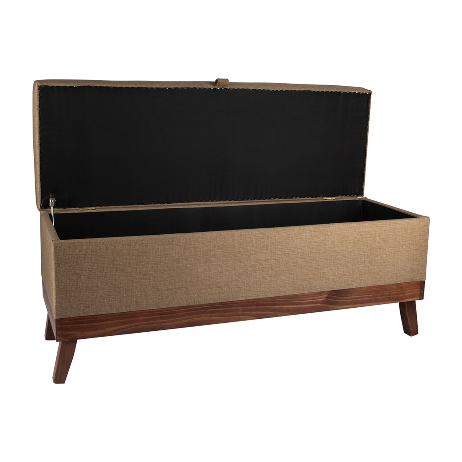 Banqueta Con Ba&uacute;l Incy Beige Omega 120x40x50 Cm M&aacute;xima Design image number 2.0
