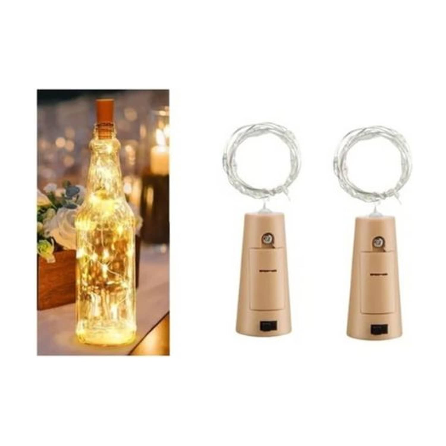 Pack X10 Luces Corcho Alambre Hada Boda Calidos image number 3.0