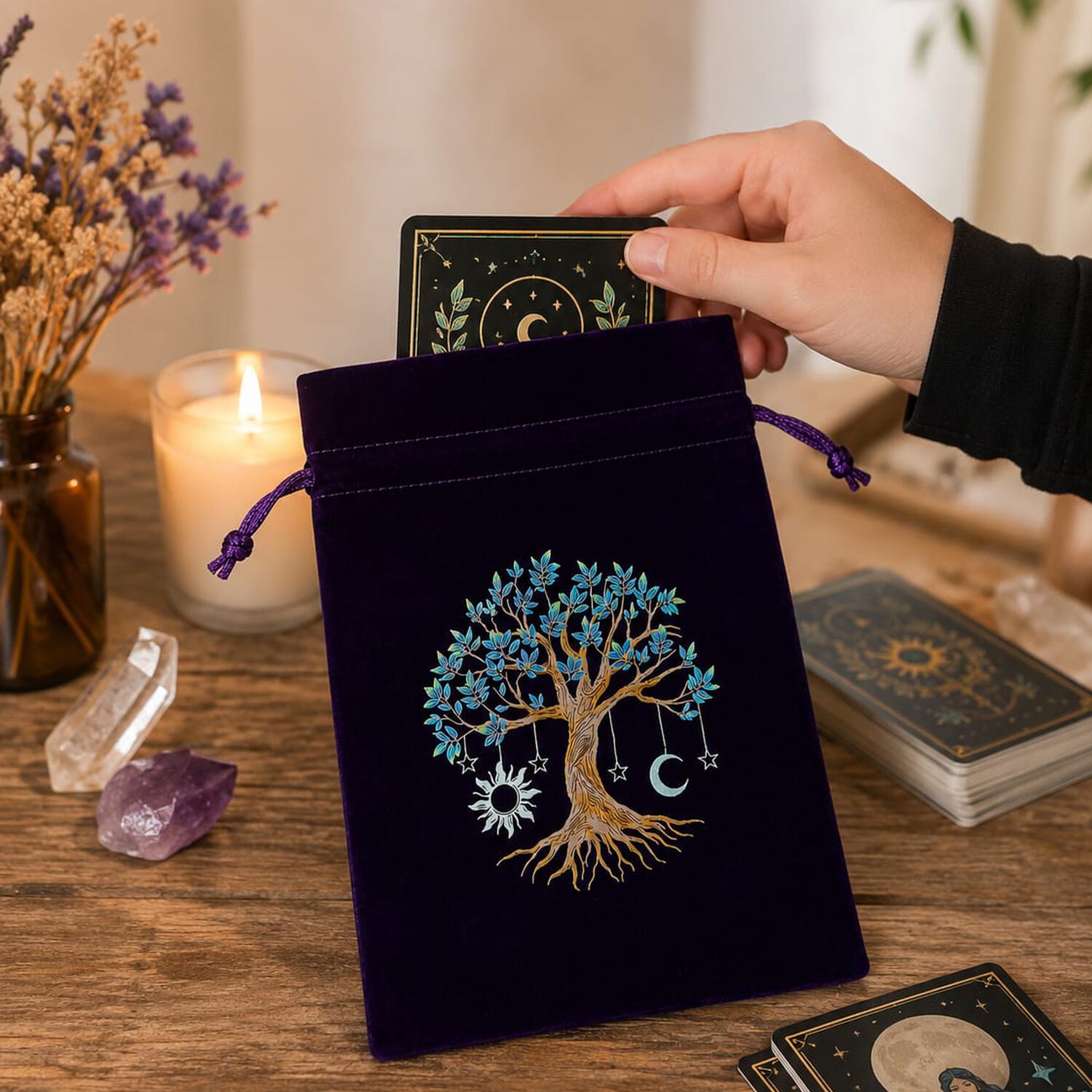 Bolsa De Terciopelo Para Cartas De Tarot &Aacute;rbol De La Vida image number 5.0