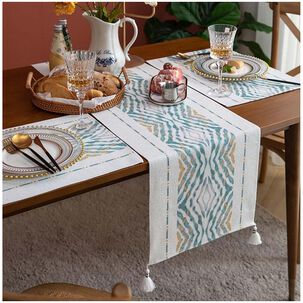 Camino De Mesa + Individuales Set De 7 Piezas 35x180cm Mod05