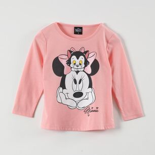 Polera Manga Larga Bebe Ni&ntilde;a Mesa Minnie