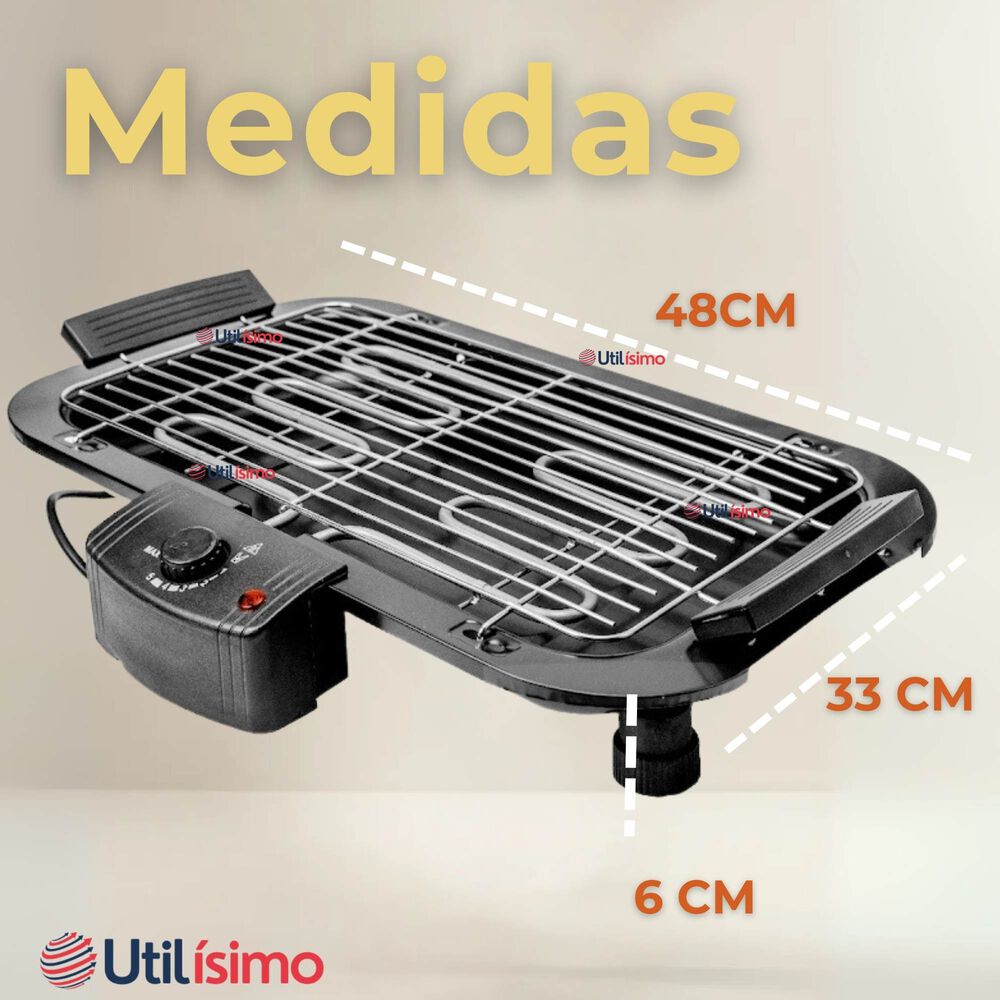 Parrillera Eléctrica Asador 2000w De Potencia Antiadherente Negro image number 2.0