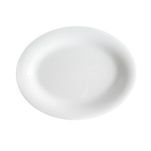 Set De 6 Platos Melamina Ovalado Borde Ancho Blanca 29x23 Cm L&iacute;nea Cl&aacute;sica