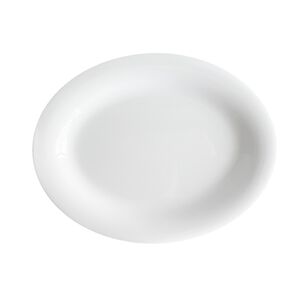 Set De 6 Platos Melamina Ovalado Borde Ancho Blanca 29x23 Cm L&iacute;nea Cl&aacute;sica