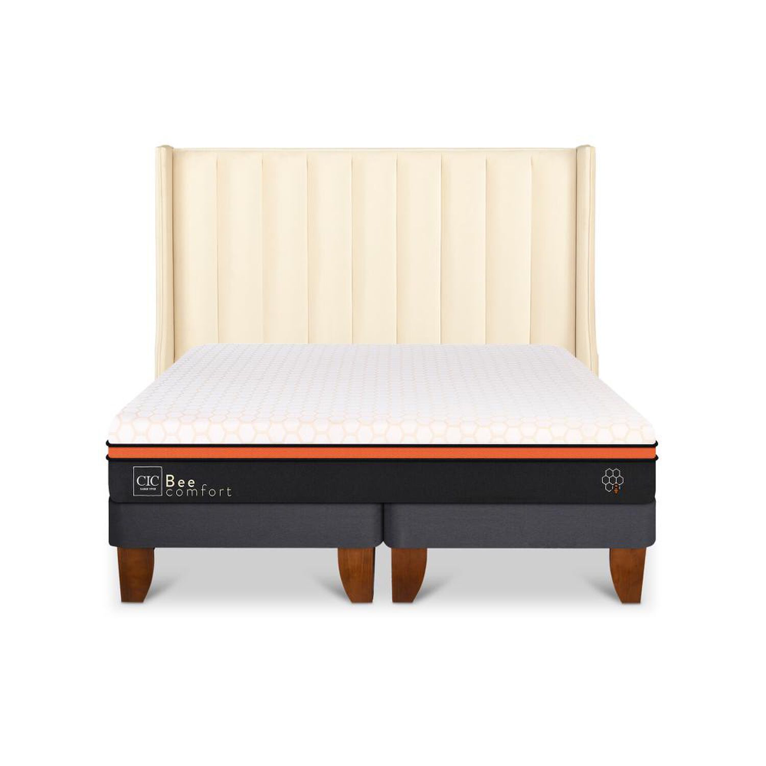 Cama Europea Cic Bee Comfort / King / Base Dividida + Respaldo image number 0.0