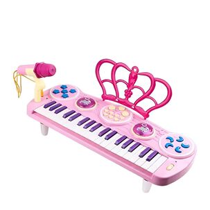Juguete Piano Teclado Musical Con 37 Teclas Sonidos Rosado