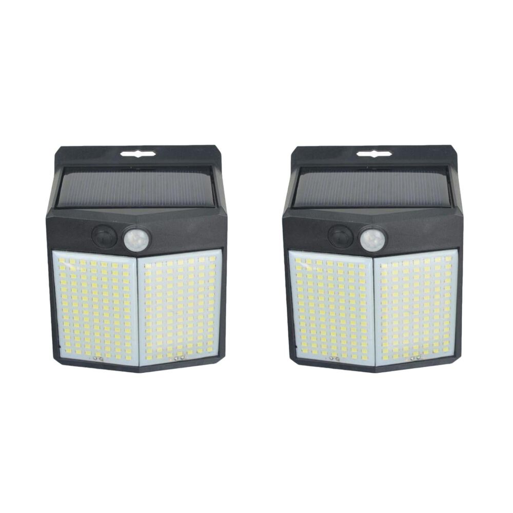 Pack 2 Aplique 196 Led Solar Contra Agua image number 0.0