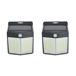 Pack 2 Aplique 196 Led Solar Contra Agua