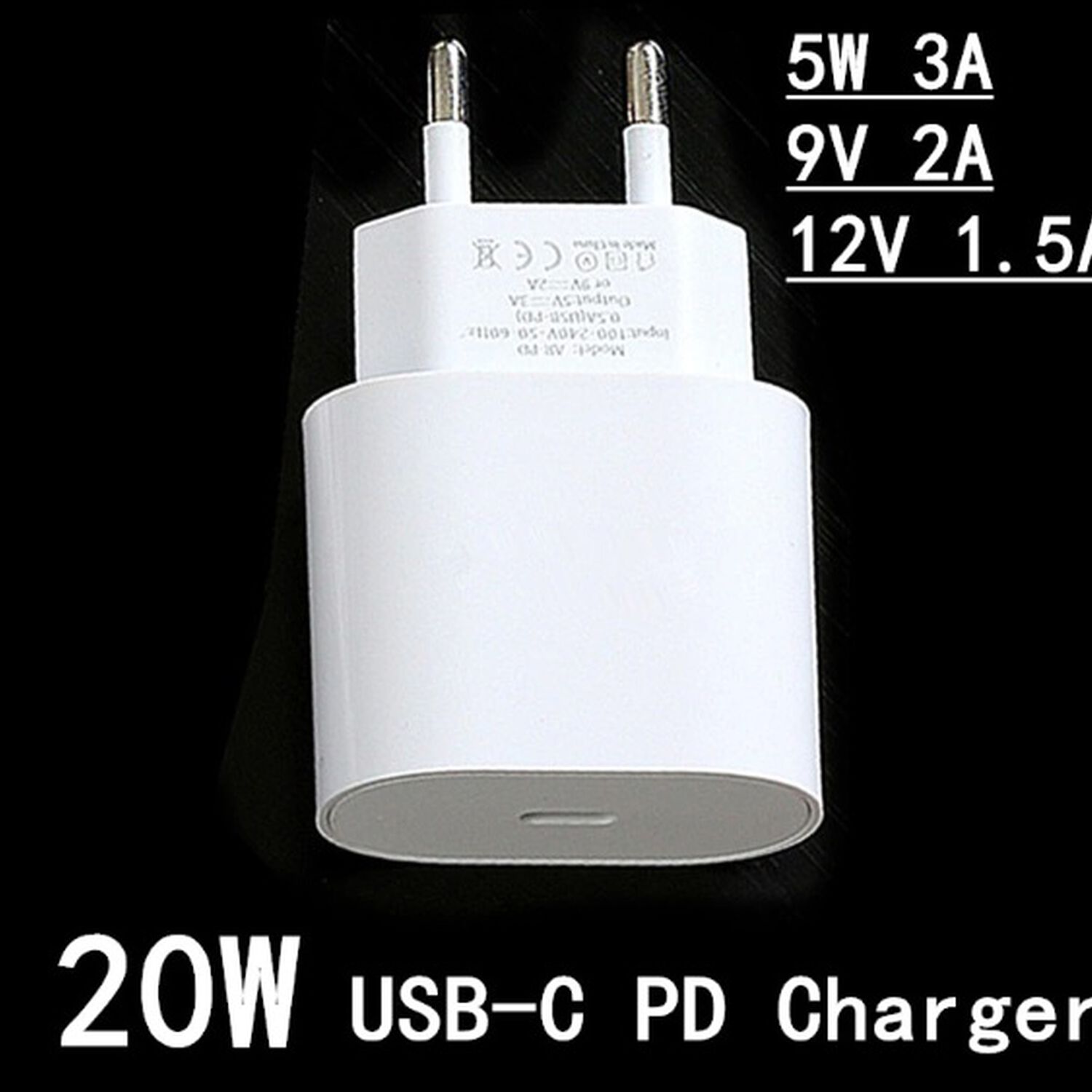 Cargador De Pared Para Celular Tipo C 20w Carga Rapida Para Iphone Android Samsung Sin Cable image number 5.0