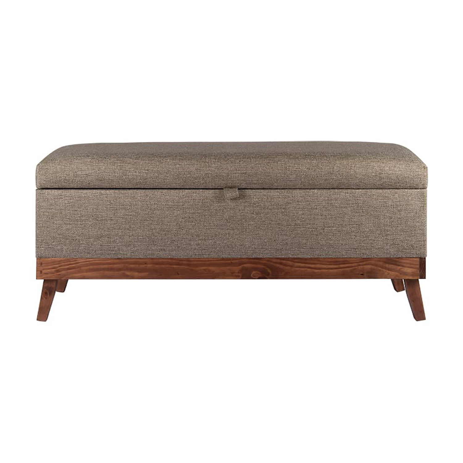 Banqueta Con Ba&uacute;l Incy Gris Beige Omega 120x40x50 Cm M&aacute;xima Design image number 0.0