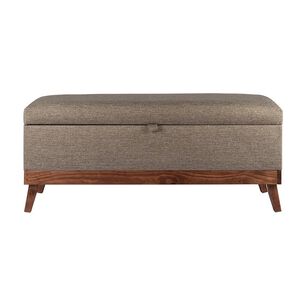 Banqueta Con Ba&uacute;l Incy Gris Beige Omega 120x40x50 Cm M&aacute;xima Design