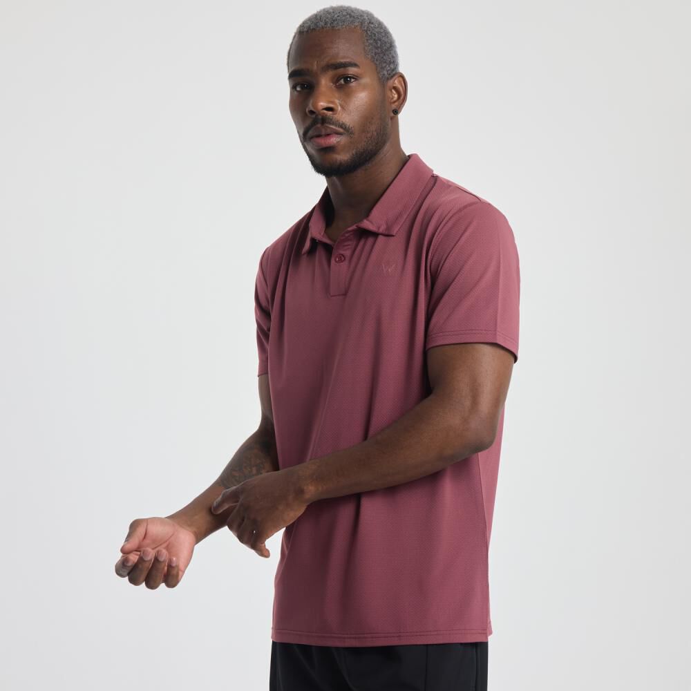 Polera Deportiva Lisa Slim Manga Corta Cuello Camisero Hombre Wetland image number 2.0