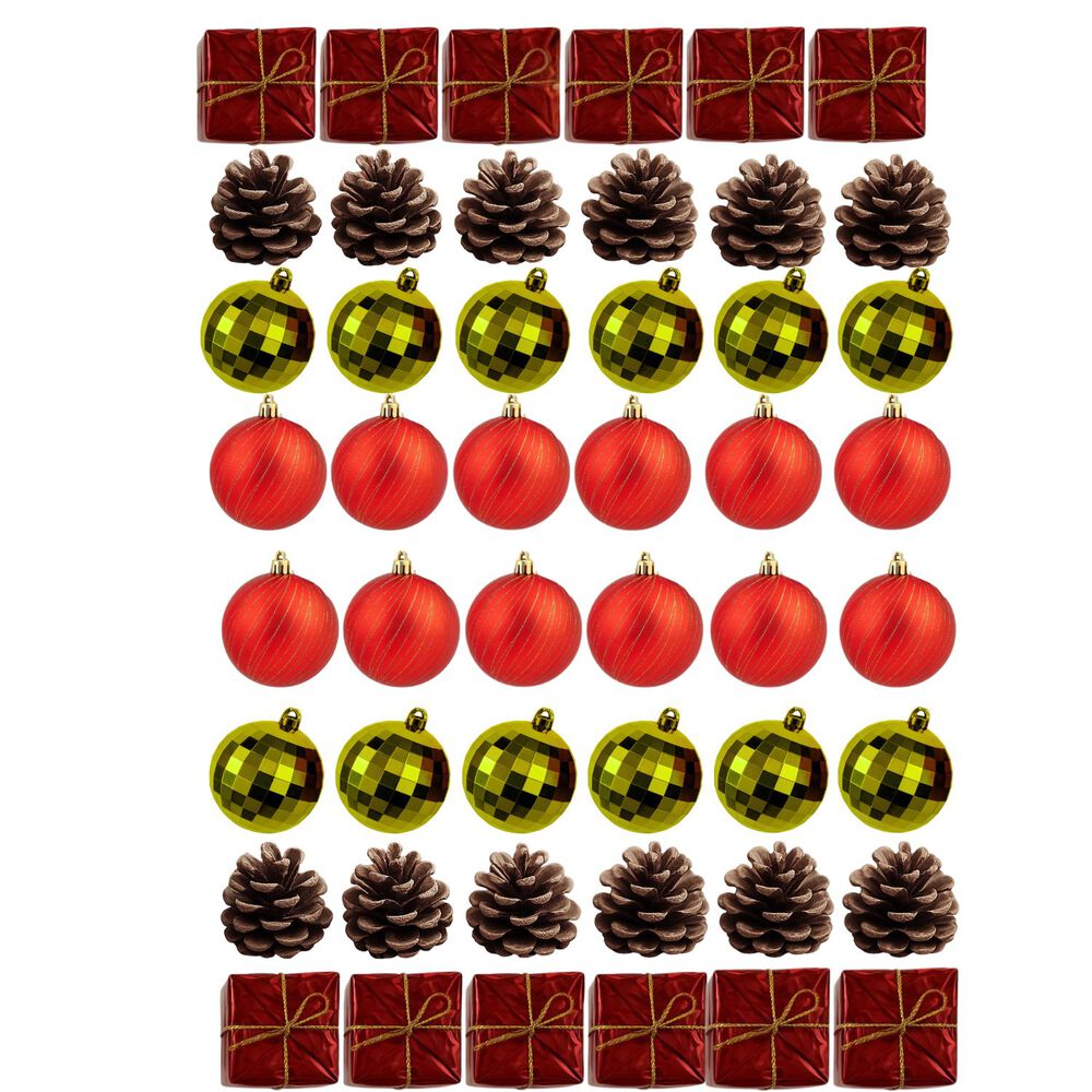 Set 48 Adornos Navideños Decoración Rojo Esfera 5cm Hogar image number 0.0