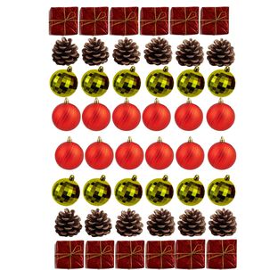 Set 48 Adornos Navideños Decoración Rojo Esfera 5cm Hogar Set 48 Adornos Navideños Decoración Rojo Esfera 5cm Hogar