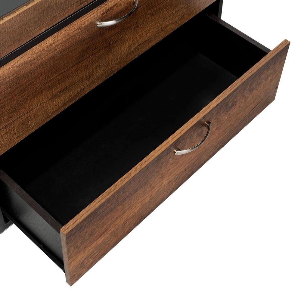 Vitrina 2 Cajones 2 Puertas Fm-001o - Caf&eacute; Oscuro Y Negro image number 4.0